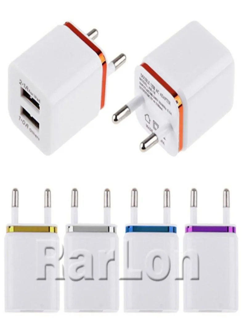 Caricamento a parete USB in metallo USB Caricamento USA Plug EU 21A AC Adattatore Adattatore Caricatore a parete 2 Porta per Samsung Galaxy Note 10 LG3163971