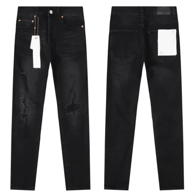 Jeans pour hommes pour hommes tendances de la mode en détresse noire en détresse du vélo de moto slim slim fit pantalon noir 28-40 566