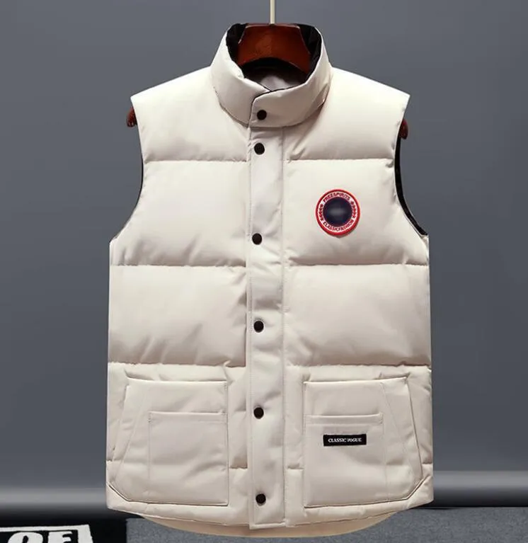 Kanadensisk vintervestido väst herrar ner västar kroppsvarare modejackor kvinnor gilet designer kappa manliga doudoune luxe gås veste homme manteau