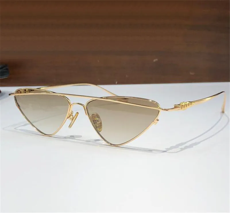 Neue Mode Sonnenbrille 8255 Eindeutig gestaltete dreieckige Metallrahmen Avantgarde und großzügiger Stil High-End-UV400-Schutzbrille im Freien im Freien im Freien