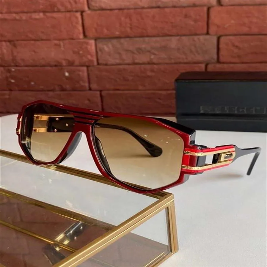 Vintage 163 Sonnenbrille für Männer schwarzes rotes brauner Verlaufslinsen Unisex Brille Vintage Sonnenbrille mit Box263e
