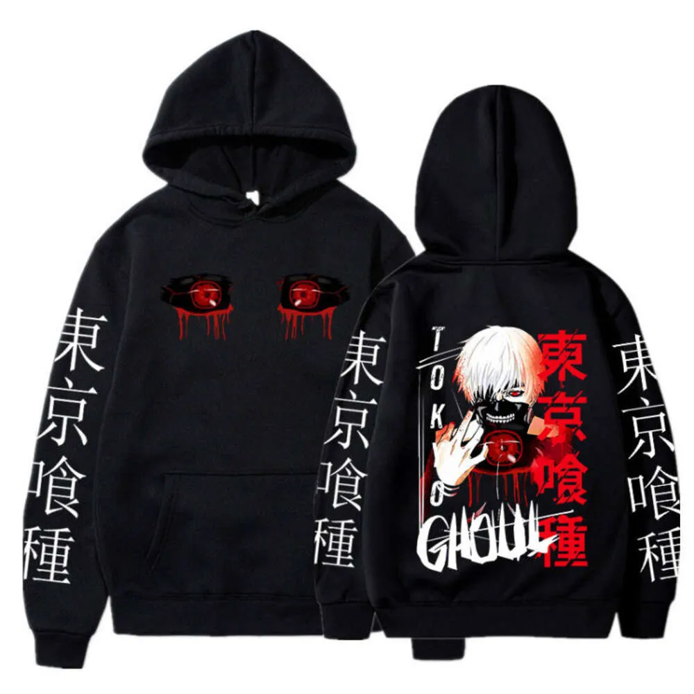 Nya Japan anime tokyo ghoul hoodie cool manga kaneki ken ögon tryck tröjor män kvinnor avslappnad överdimensionerad streetwear pullover