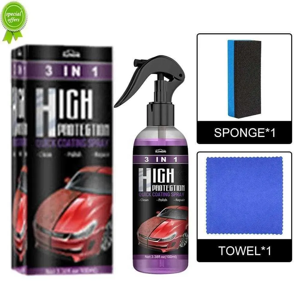 Ferramentas Novas lavagem de carros de cerâmica de alta proteção Fortify 3 em 1 Quick Coat Polishine Spray Spray Car Car Cera de Spraying de Polimento de Polimento de Cerâmica de Cerâmica