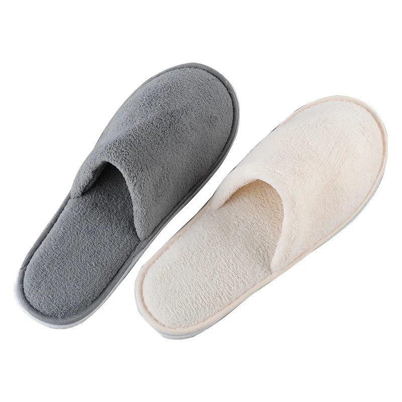 Courtyard home thickened anti slip autumn and winter coral velvet slippers shoes