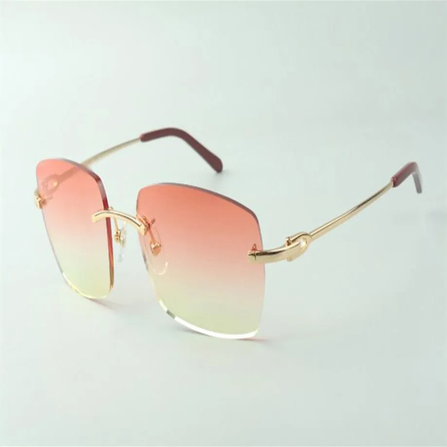 Hele 3524025 metalen randloze zonnebrillen decoratieve bril Men S Fashion Sunglasses unisex Design Classic Gold Frame208Ll