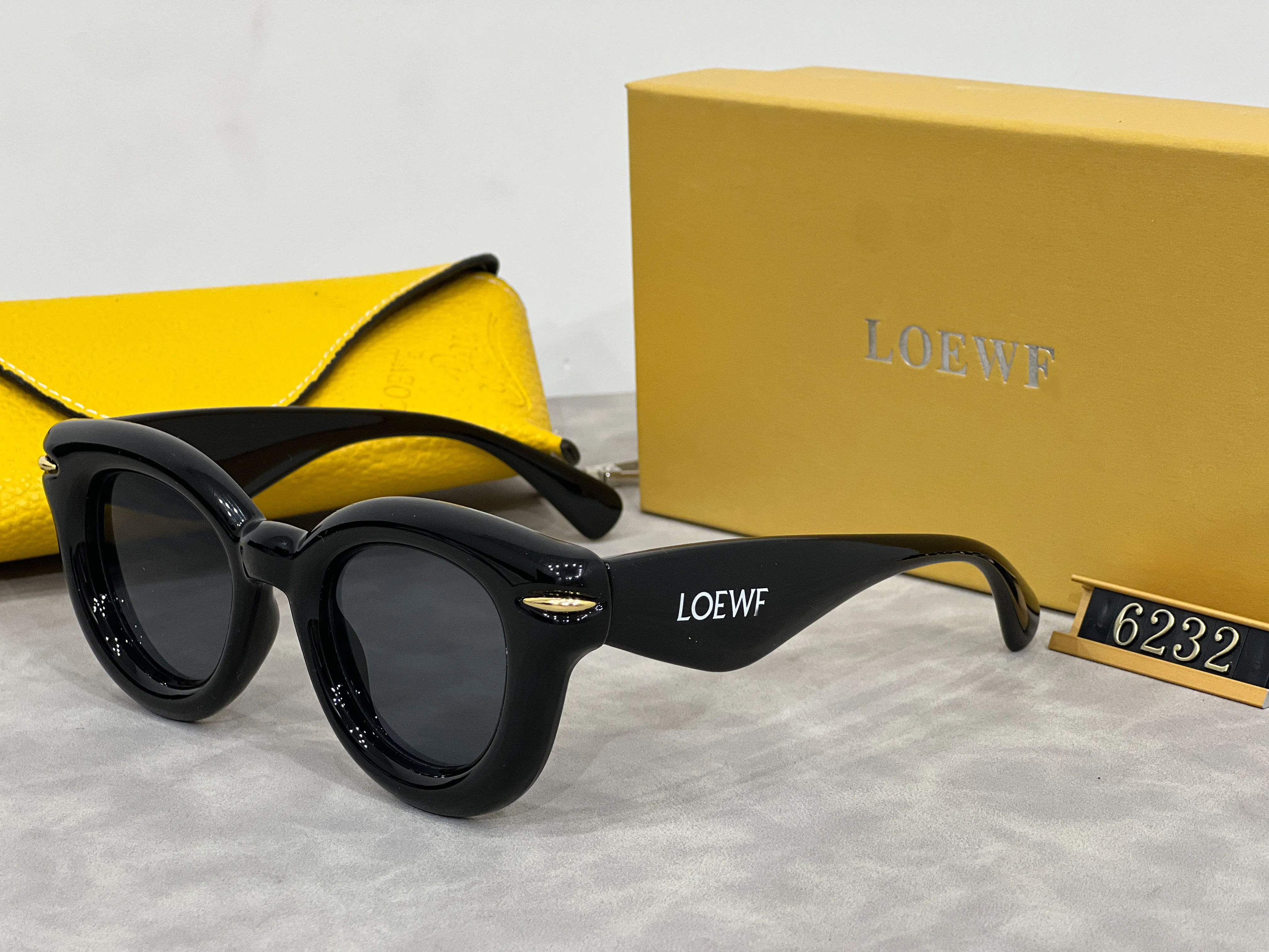 Loewf – lunettes de soleil de styliste pour femmes et hommes, monture ronde en tôle exagérée, en métal, pour la pêche