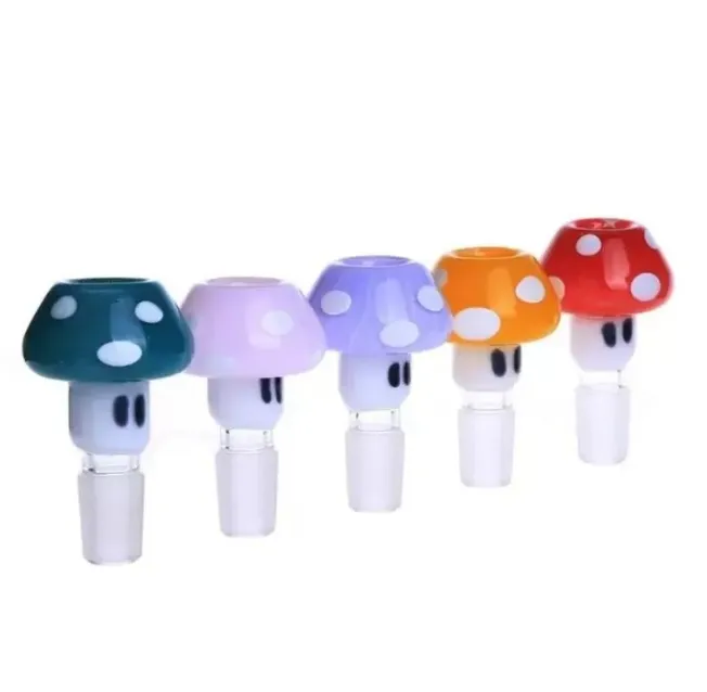 Bols de conception uniques colorés de style champignon en verre bols de bangs narguilés 10 mm 14 mm 18 mm mâle gréement de plate-forme d'huile