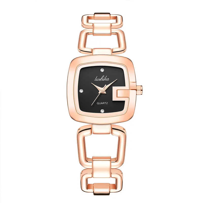 Fashion bracelet Square women's watch Hollow bracelet rose gold