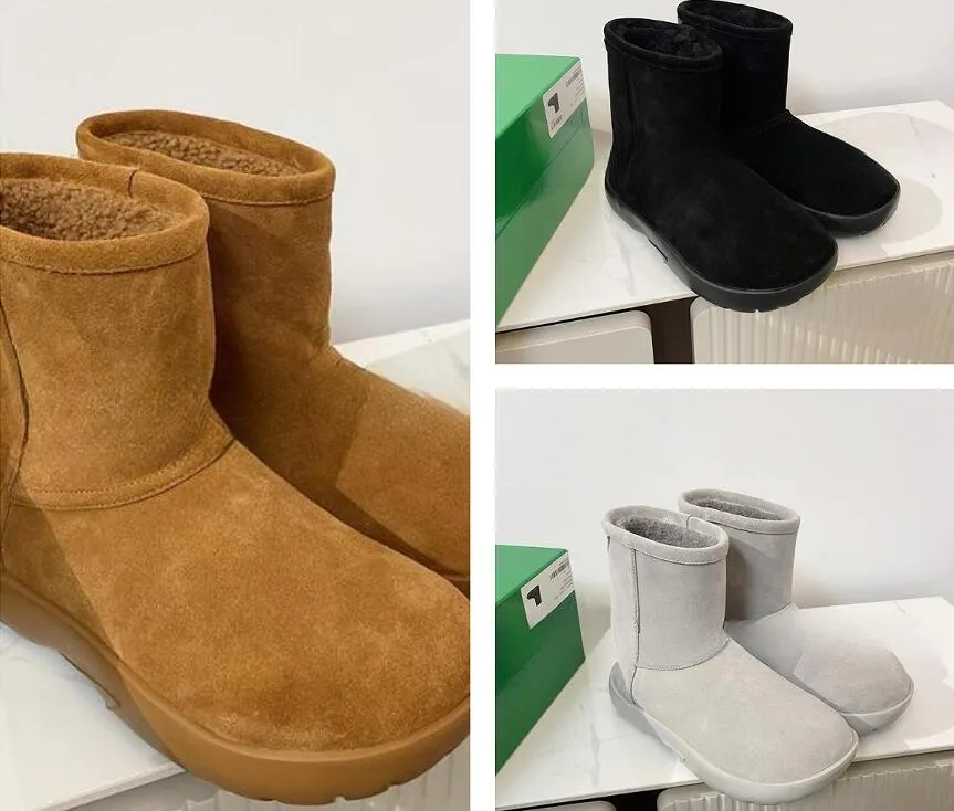 Luxury Womens Ankle Snow Boots Stylish Letter Plaque, Lace-Up