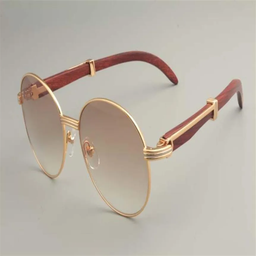 2019 New Round Sunglasses 19900692-1サングラスレトロファッションサンバイザー天然木製寺院サングラス254y