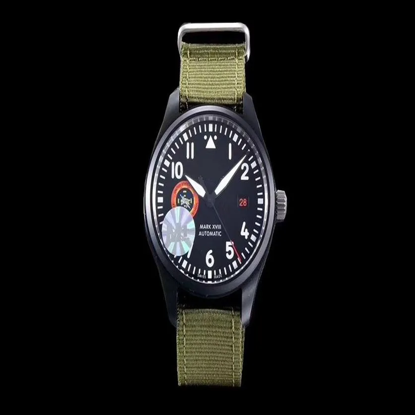 40mm限定版男性ウォッチネイビーミリタリーストラップサファイアブラックセラミックケース腕時計防水自動327001 327002 243p
