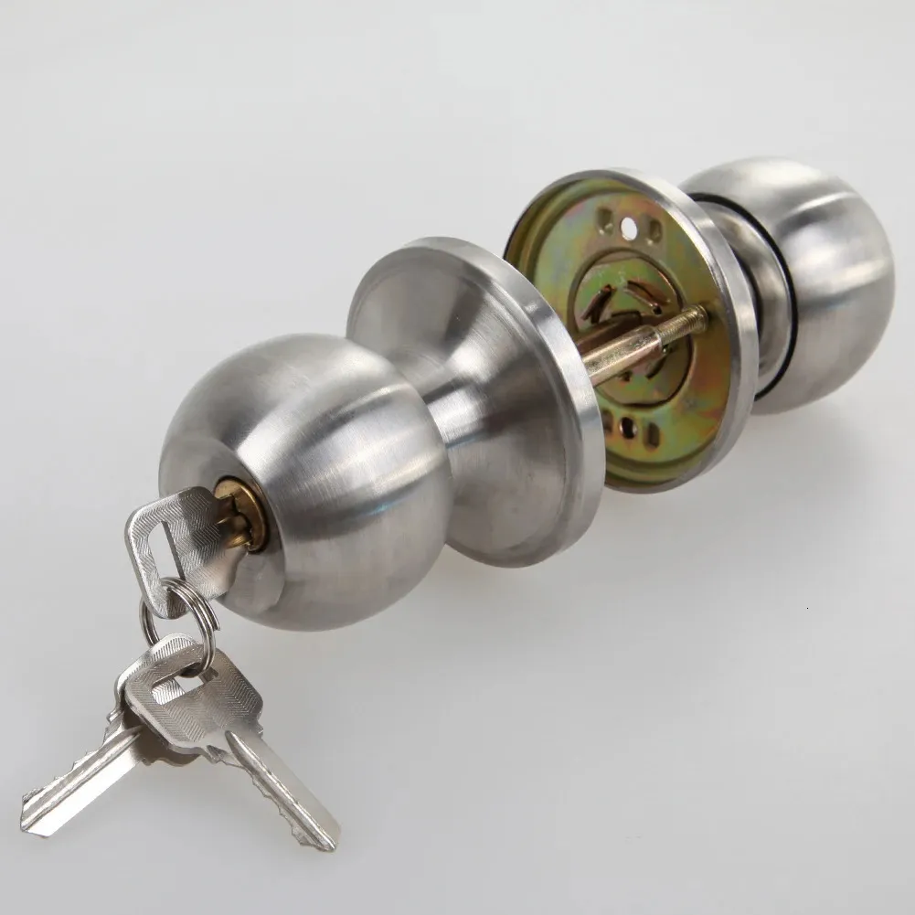 Stainless Steel Round Door Knobs Knob Handle Internal Round Door Knobs Entrance Passage Lock with Key 231222