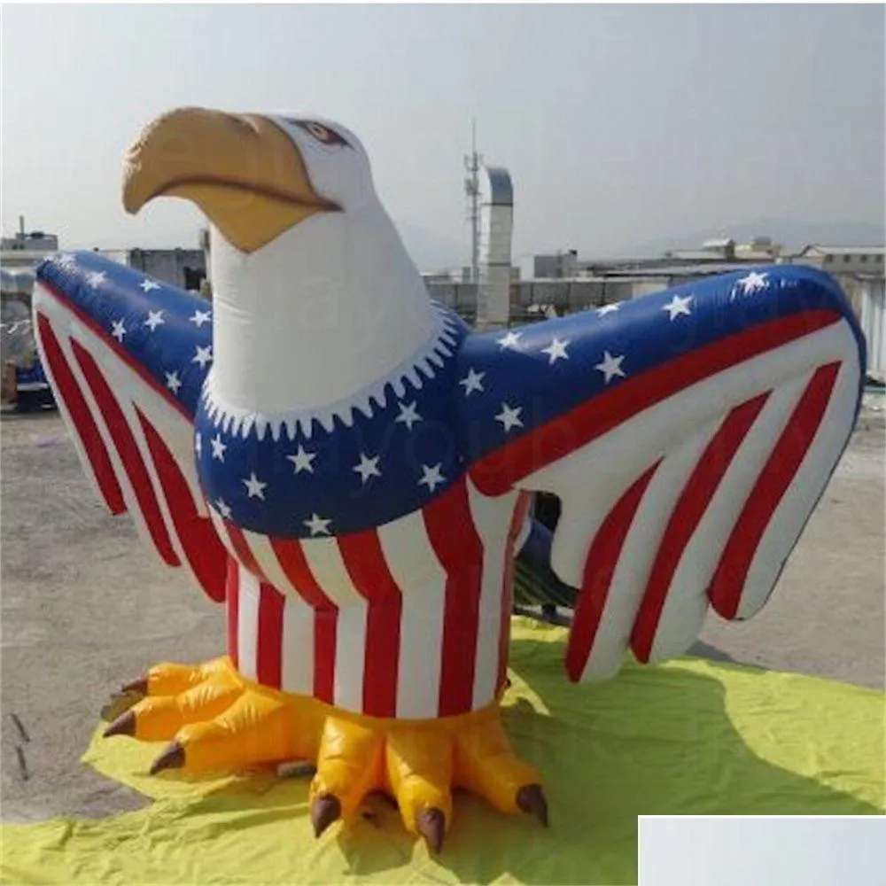 Outdoor Games Activities Customization Inflatable Eagle Balloon Standing Flag Board Fireworks For Festival And Advertising Drop De Dhsga