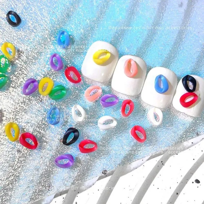 Nail Art Decorations Resin Sticker Charms Hollow Cute Jelly Decoration 3D Colorful 8mm Candy Heart Accessories Manicure