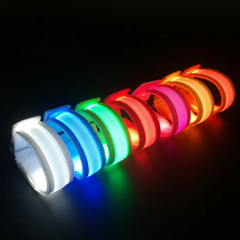 LED Festival Glow Wrist Band Concert Glow Bracelet Nylon Weaving Party Flash Glow Supplies