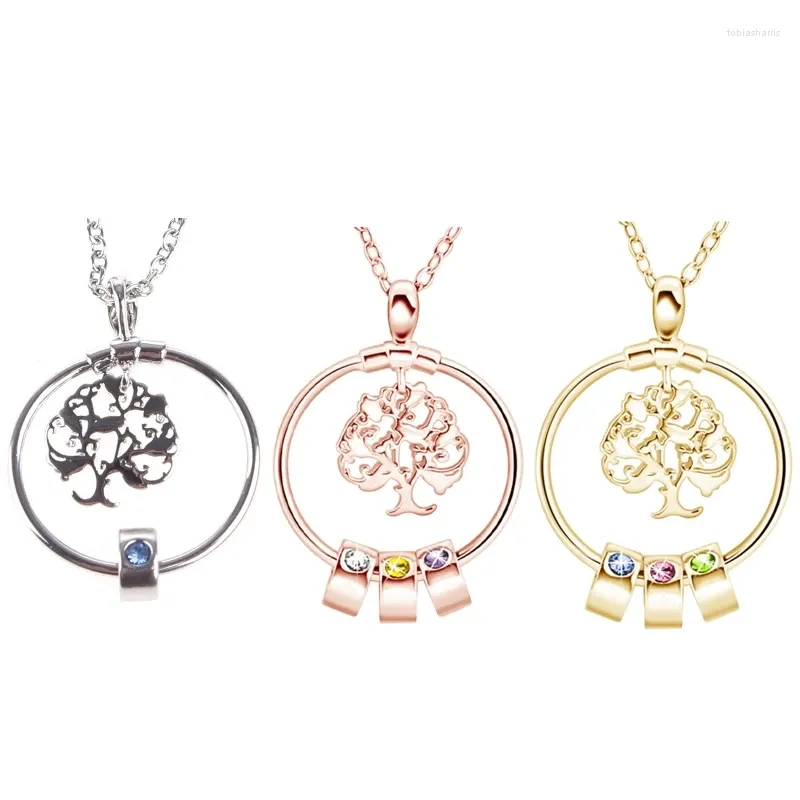 Correntes Gold/Rose Gold/Silver Color Birthstone Colar para Mom Wife Gifts Aniversário Jóias finas Mulheres