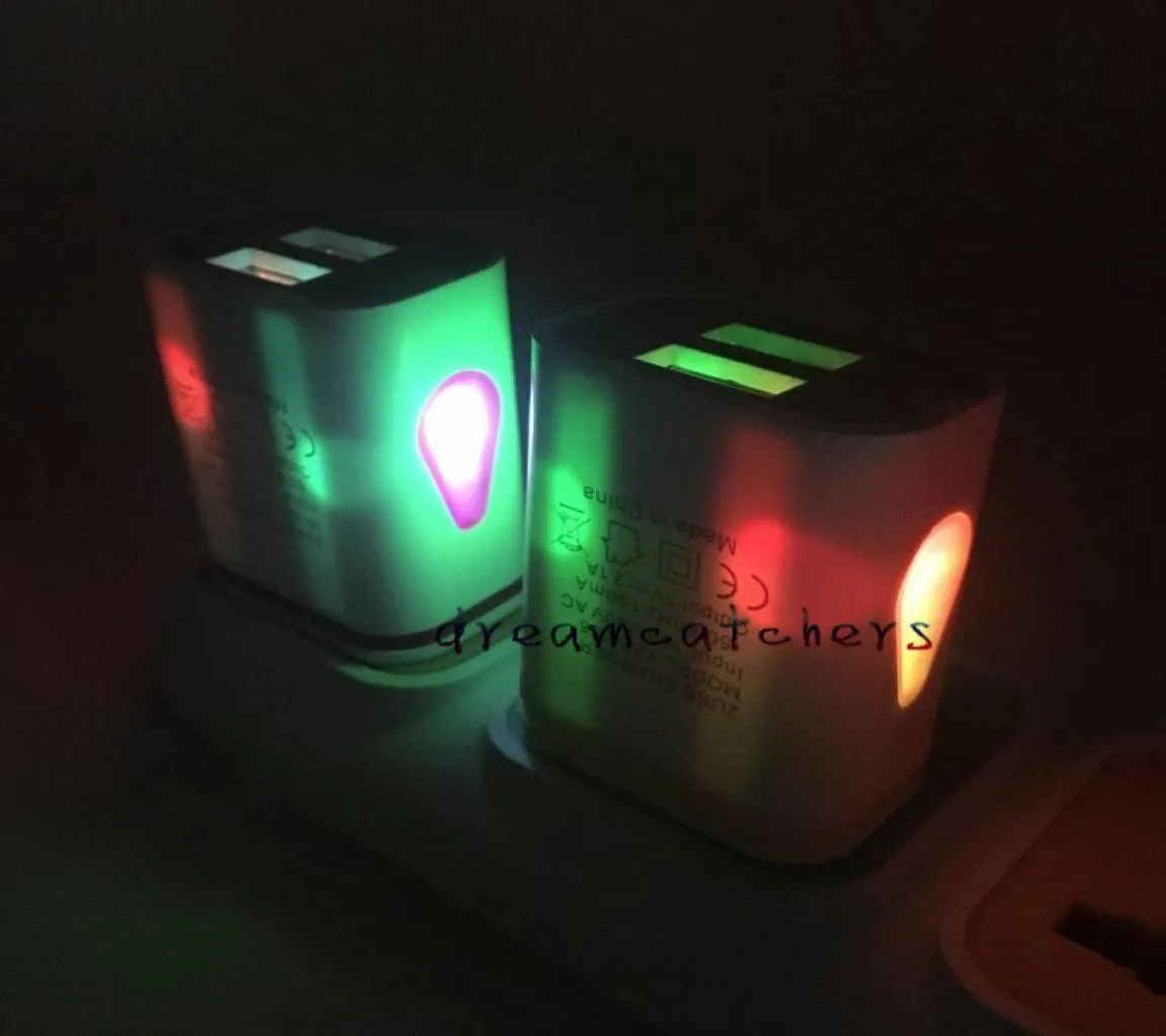 WaterDrop светодиодное освещение двойное USB Wall Charger 5V 31a EU US Plugure. Удобный адаптер питания для iPhone 7 6S Samsung S7 Edge I4074810