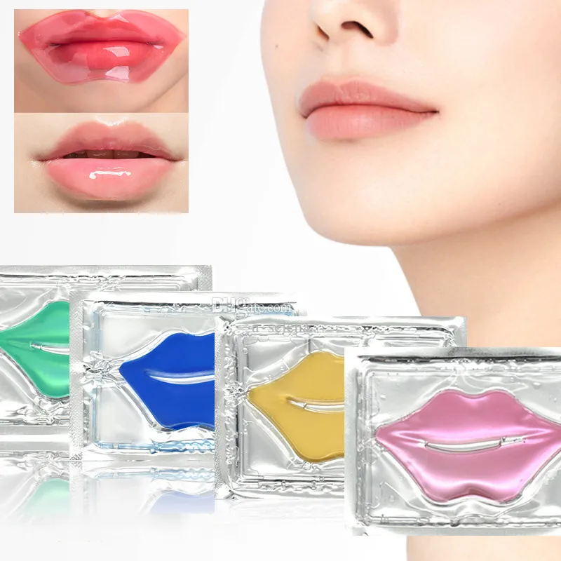 Pink White Lip Masks Gold Crystal Collagen Women Moisturizing Mask Lips Care Cosmetic Anti Wrinkle Patch Pad Gel