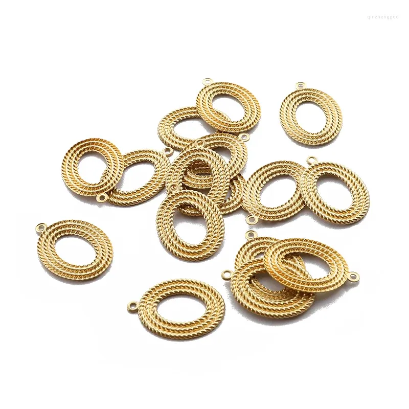 Charms 20pcs Brass Earring Oval Braided Circle Pendant for DIY Drop Jewelry Findings Making