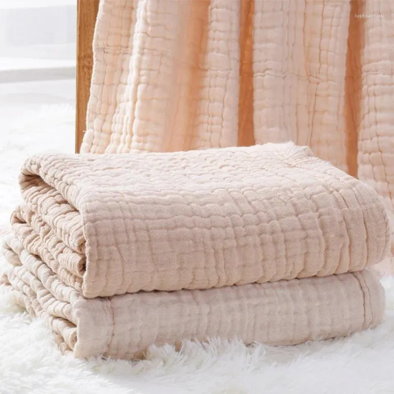 Blankets Baby Bath Towel Cotton Material Lightweight Blanket Skin-friendly Comfortable Solid Color Wrapping