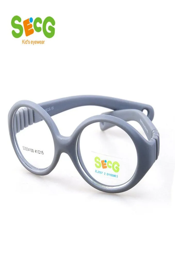 SECG Myopie Optical Round Enfants Lunes Cadre solide TR90 Dioptère en caoutchouc Transparent Lunets Flexibles Soft Eyewear 2103232178944