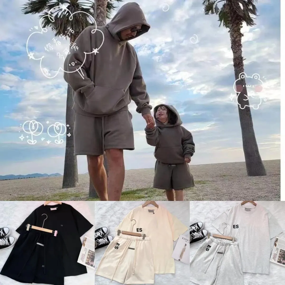 Roupas Designer Crianças Conjuntos Roupas Família Combinando Roupas Meninos Meninas Mens Mulheres Parenting Roupas Verão Luxo Camisetas Shorts Tracksui