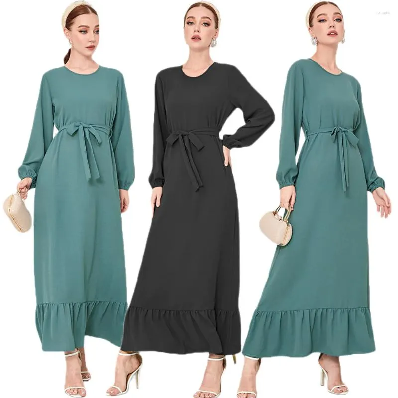 Etnische kleding Eid Mubarak voor mode Women Moslim Abayas Casual Maxi Dress Turkije Arabische Islam Kaftan Dubai Party Jalabiya Jurk