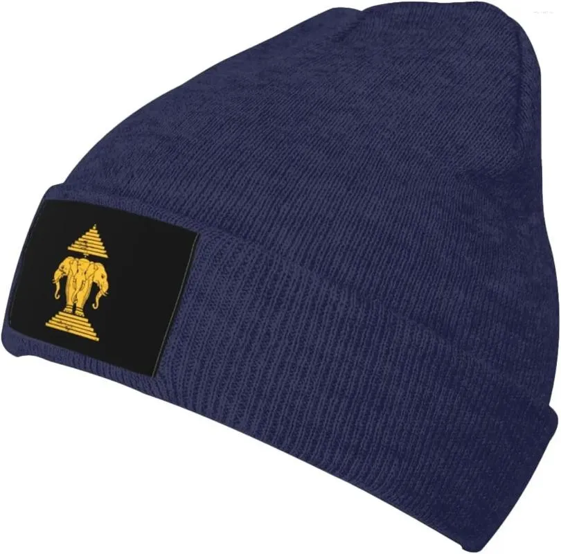 Basker laos tre headed elefant beanie hattar mjuk stretch stickad hatt vinter varma män kvinnor skidkapslar