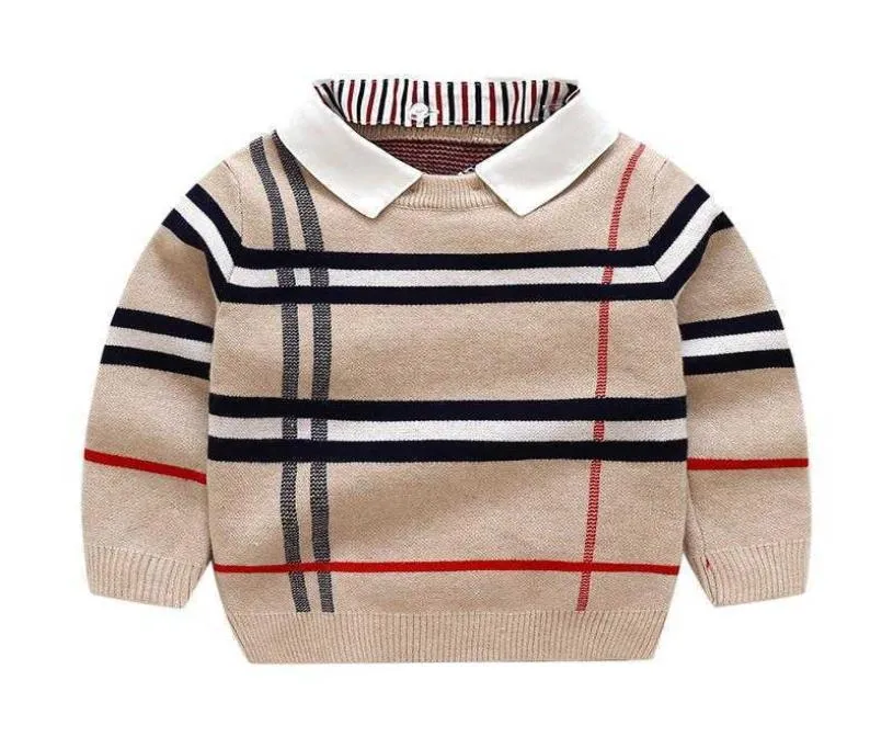 Autumn Winter Boys Sweater gebreide gestreepte trui peuter kinderen lange mouw pullover kinderen mode sweaters kleding 2696788