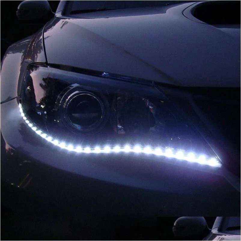 Decoratieve lichten Waterdichte auto Flexibele LED Strip High Power 12V 30 cm 15 sec. Overdag hardlooplicht DRL Drop Delivery Automobiles Moto DHFHD