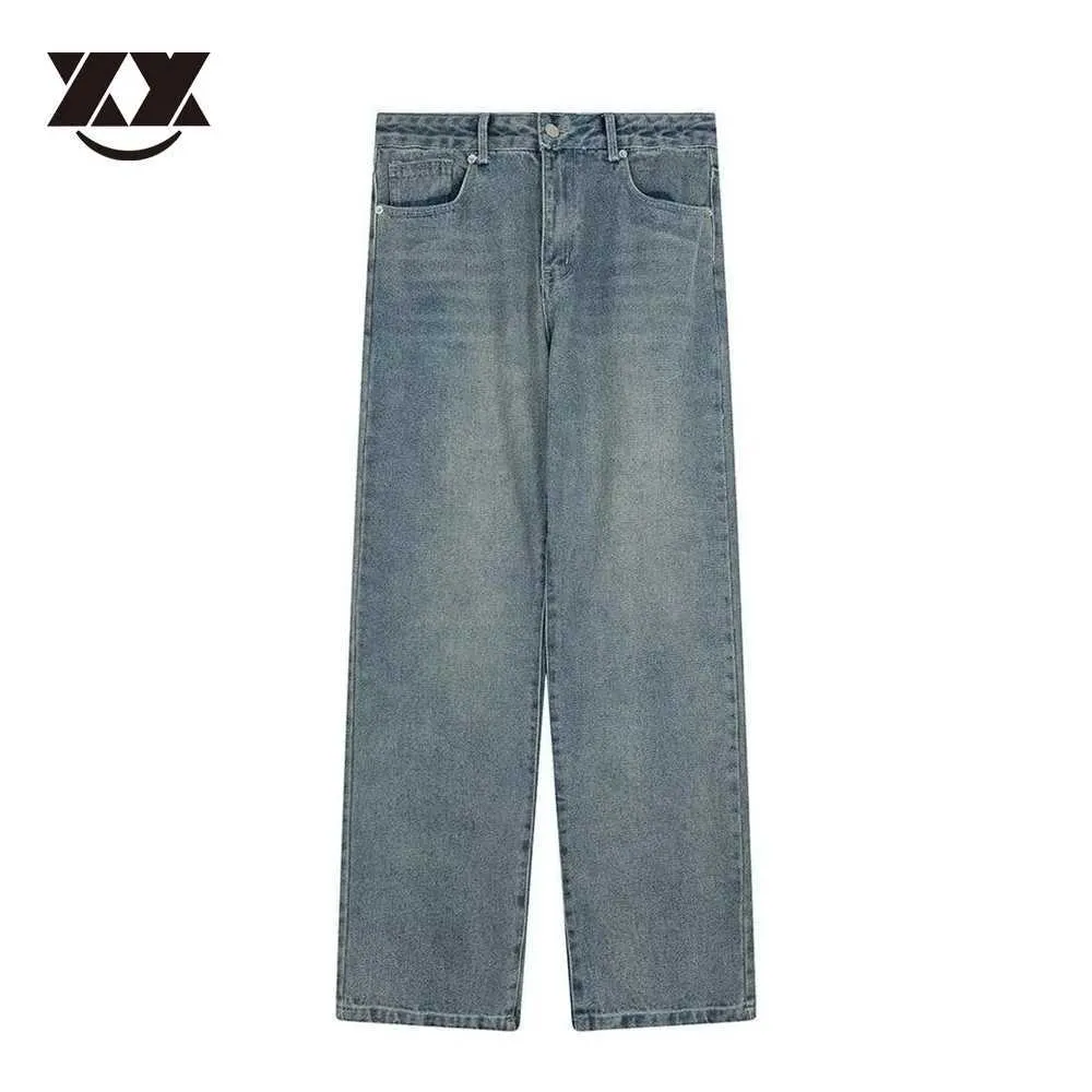 Mäns jeans broderi jeans män heta försäljning hjärthandduk baggy byxor manliga mörka kläder rak hiphop överdimensionerade denim byxor män kvinnor j231222