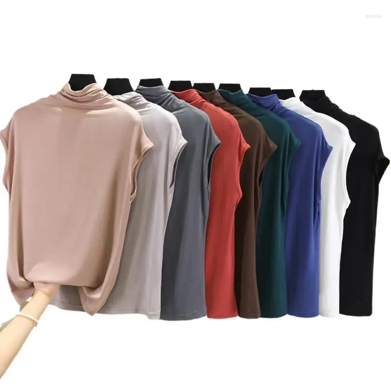 Bloups feminina Mulheres 2023 Autumn Turtleneck Camisa de tricô curta de malha