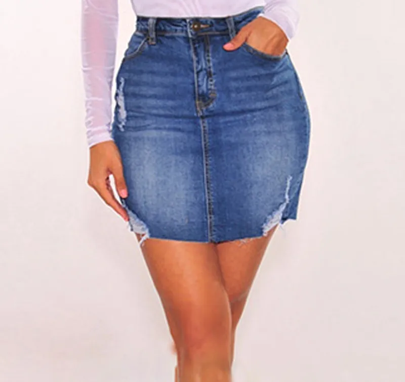 Frauen Kurze Denim Rock Casual Quasten Ripped Distressed Sexy Elastische Mittlere taille jeans Shorts Röcke Weibliche Kostenloser Versand