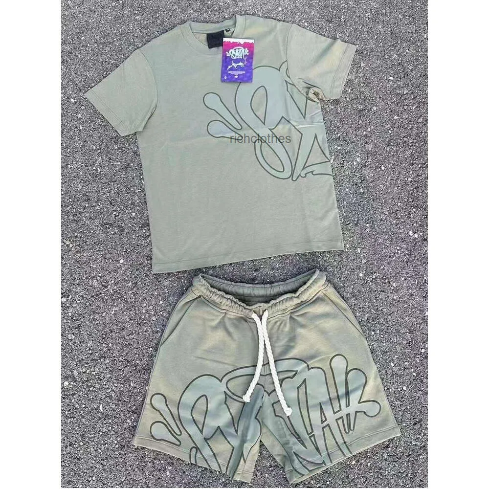 5A Magliette Syna World da uomo Set T-shirt stampate corte Synaworld Graphic Tee Maglietta e pantaloncini Camicie Hip Hop Y2k a7