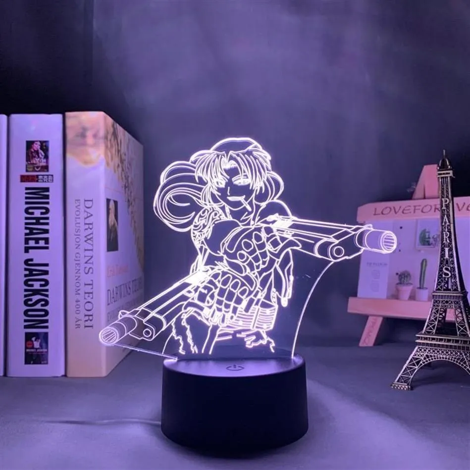 Nachtlichten Zwart lagune revy led licht voor slaapkamer decor cadeau nachtlampje anime tafel 3D lamp307r