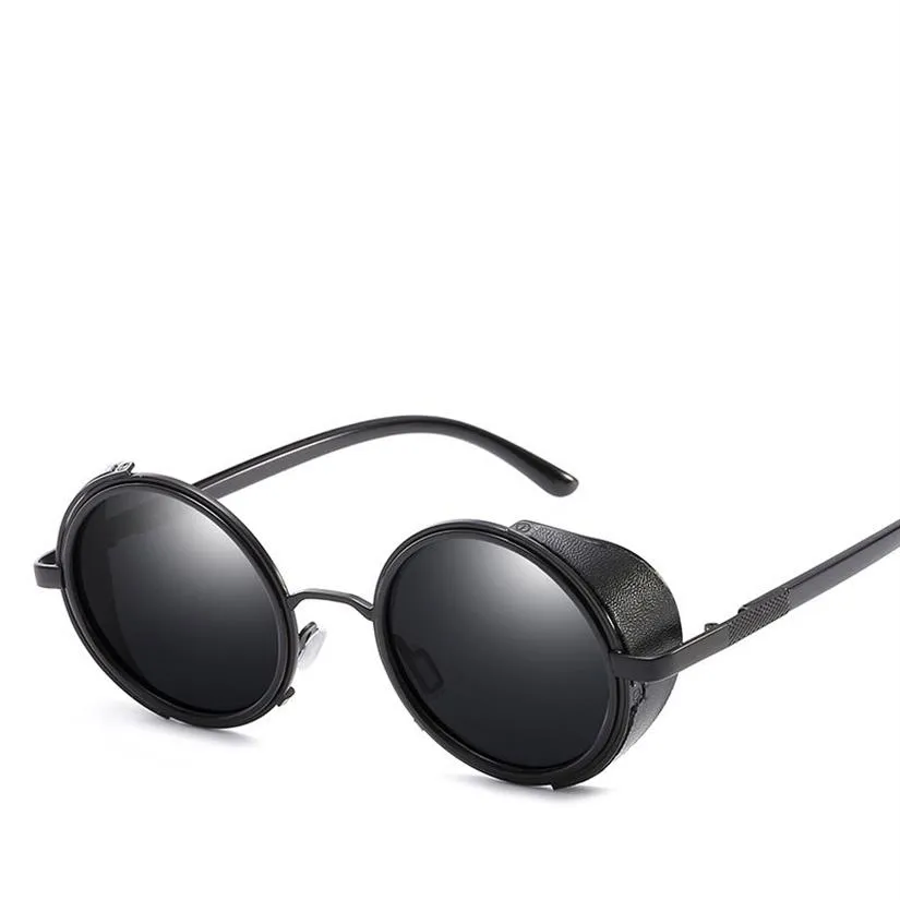 Populär designer polariserade solglasögon för män och kvinnor trender män retro runda solglasögon sidosköldar glasögon UV 400 lins270L