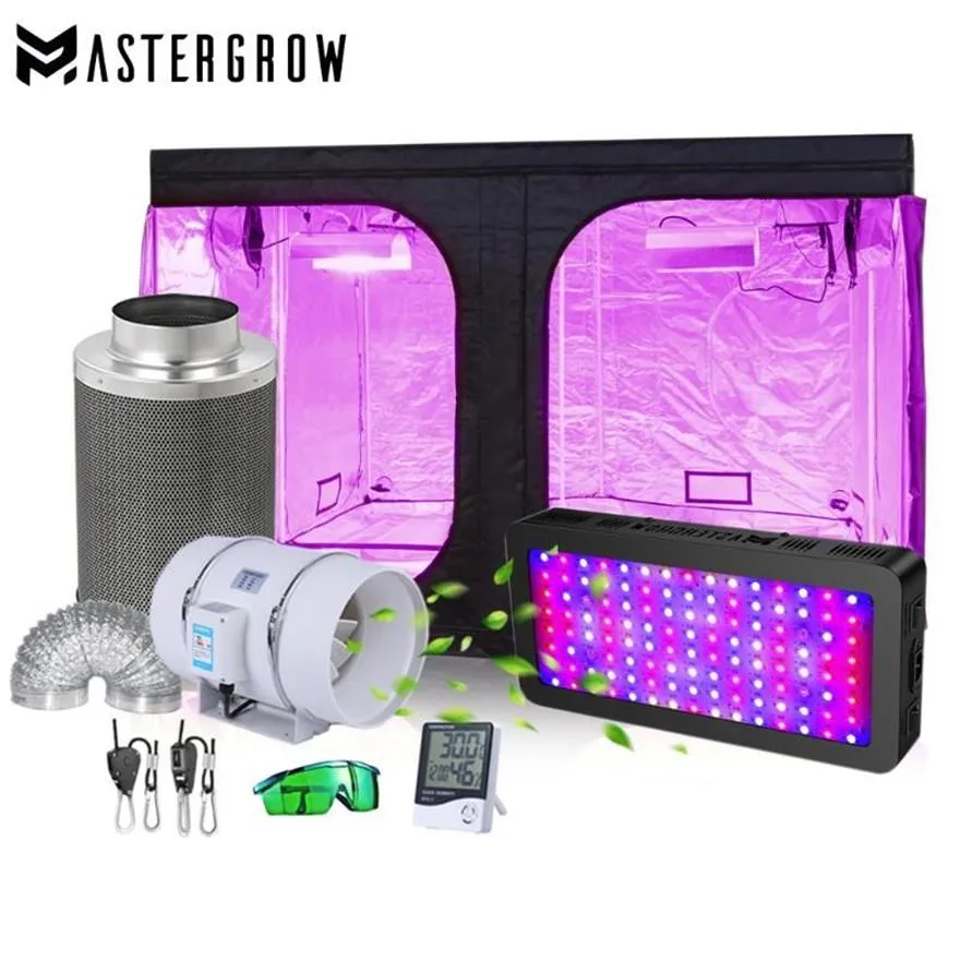 Greenhouse Grow Tent Kit Volledig spectrum LED Plant Groei Licht Grow Box Hydroponic System 4 6 8 Geactiveerde koolstof 240R