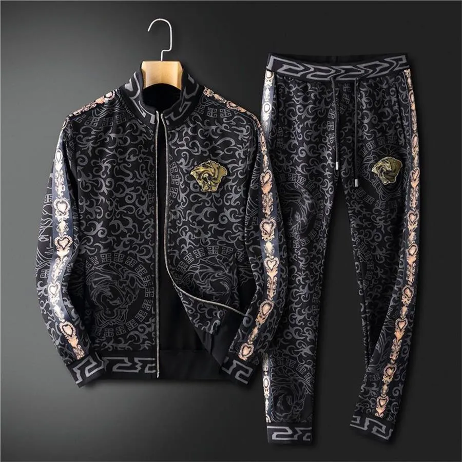 Spring y otoño Light Luxury High-End Fashion Bording Men's Sportswear Casual Sportswear Fashion Set de dos piezas