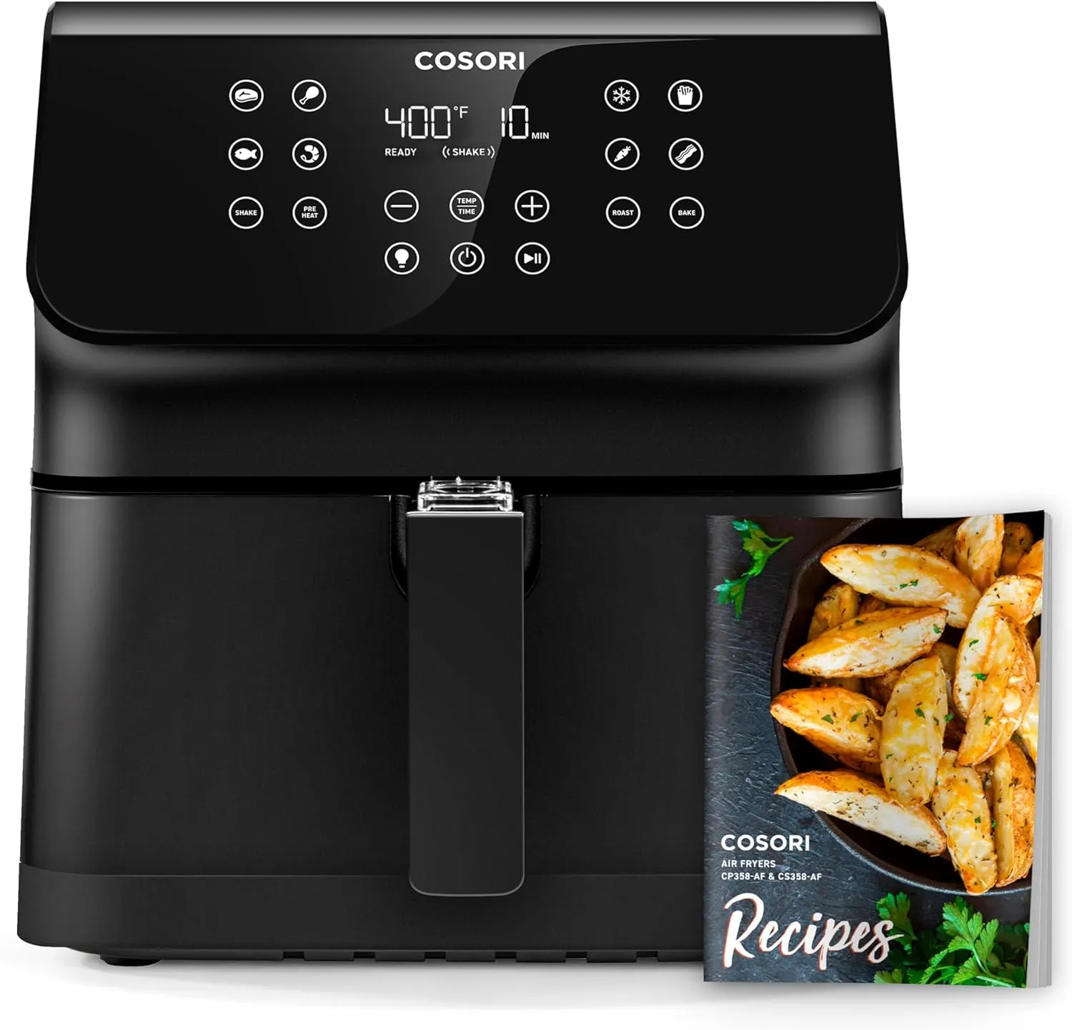 COSORI Air Fryer Oven Pro II 5.8QT Большая аэрофритюрница, сохраняемые пользовательские функции «12 в 1», кулинарная книга и онлайн-рецепты, съемная квадратная корзина с антипригарным покрытием, которую можно мыть в посудомоечной машине