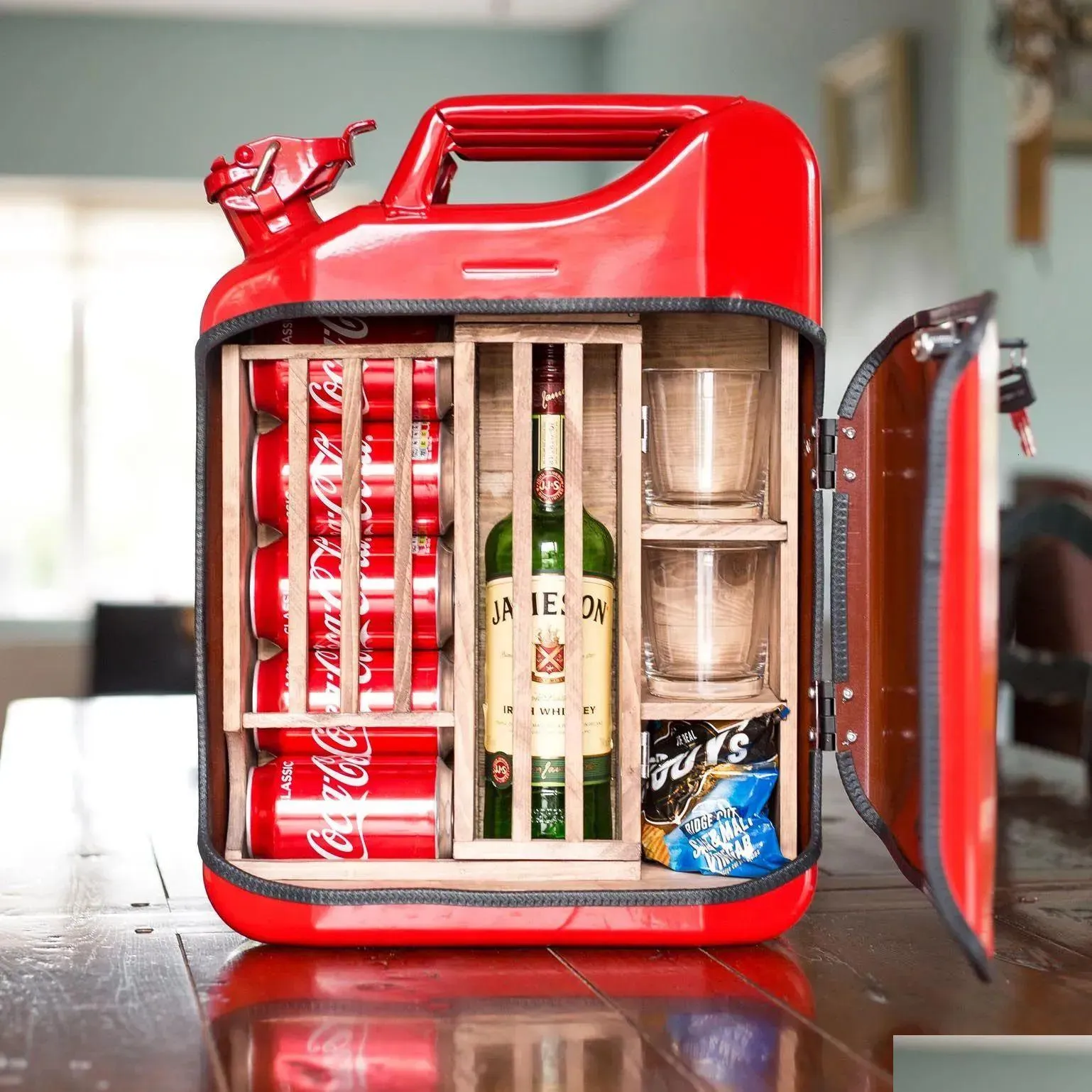 Bar Tools Jerry Can Minigasoline Barrel Wine Gift till Dad Hus Minibars Man Gifts 230605 Drop Delivery Home Garden Kitchen Dining Barwa Dhby3