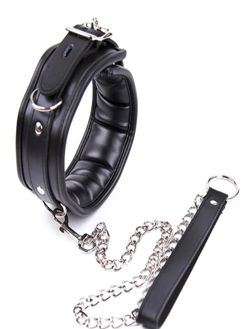 Lankable Slave Dog Collar Bondage restrições cinto de couro em jogos para adultos para casais Fetish Sex Products Toys for Mulher e Men Y19752193