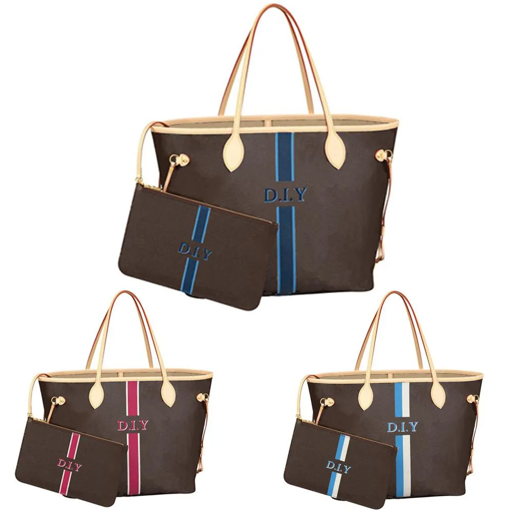 Totes Women Personalization Streak Letter Custom Bag Onuine Leather Hobo Shopping Tote GM DIY индивидуальная индивидуальная настройка Имя A1