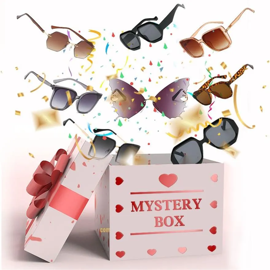 Lucky Mystery Box al 100% a sorpresa di occhiali da sole polarizzati di alta qualità per donne Uv400 Retro Frame Designer Natali