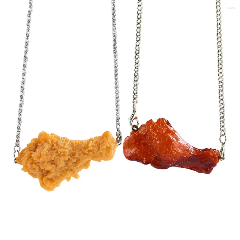 Pendant Necklaces Simulation Fried Chicken Leg Necklace For Women And Men Food Charms Choker Cute Funny Accessories Fashion Jewelry Gift