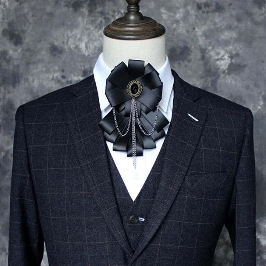Nowe krawaty z muszkami kwiatowymi dla mężczyzn ręcznie robione w stylu brytyjskim drużb