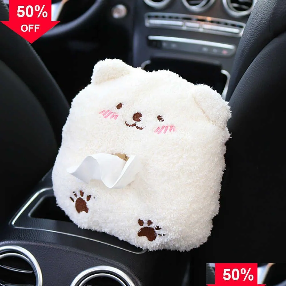 Car Tissue Box Cute Plush Animals Napkin Tissue Paper Holder
