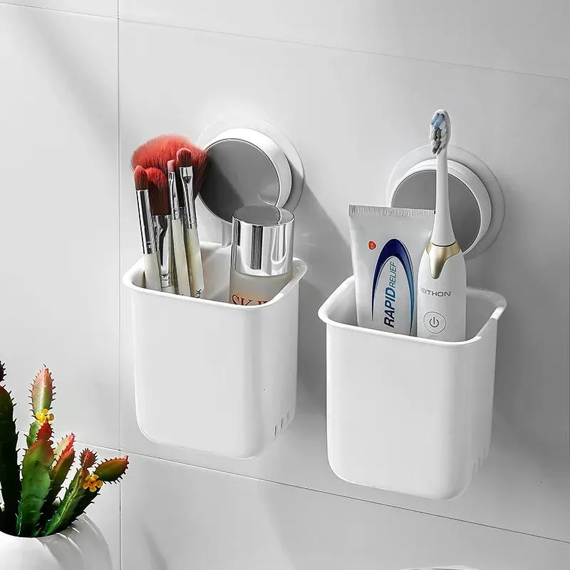 Brosse à dents Brosse à dents Support mural Dentifrice Bouche Tasse Support étanche Drillfreebathroom Étagère de rangement Portable Rack Organiser