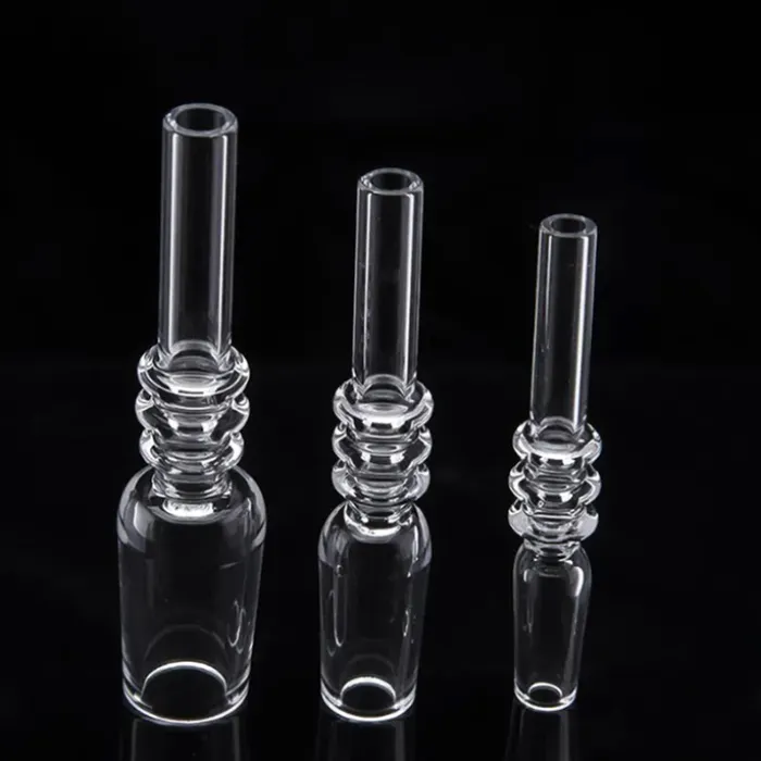 Factory Price NC Quartz Tip Smoking Accessories 10mm 14mm 19mm Male Dabbing Nails Dab Straw Drip Tips Domeless Quartzs Nail Bongs