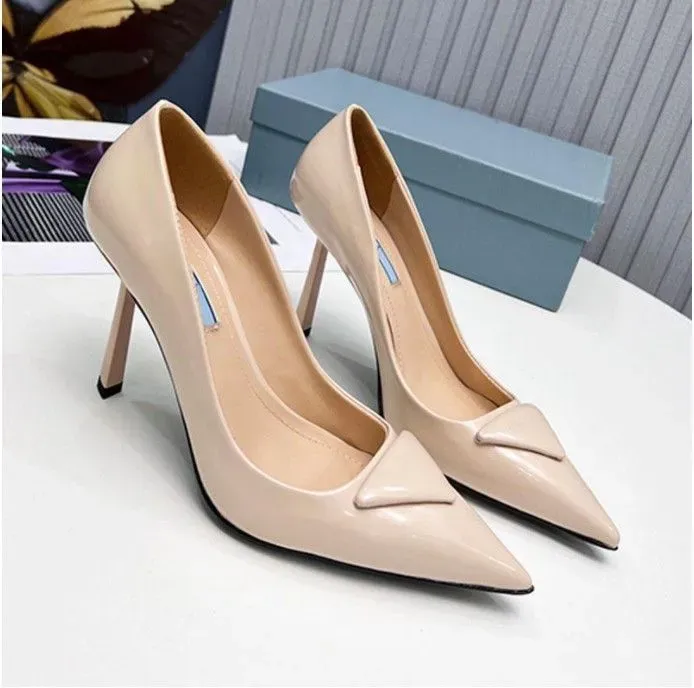 kleding schoenen elegante zomerd driehoek geborsteld lederen sandalen schoenen voor vrouwen slingback pompen luxe schoenen dames hoge hakken feest bruiloft