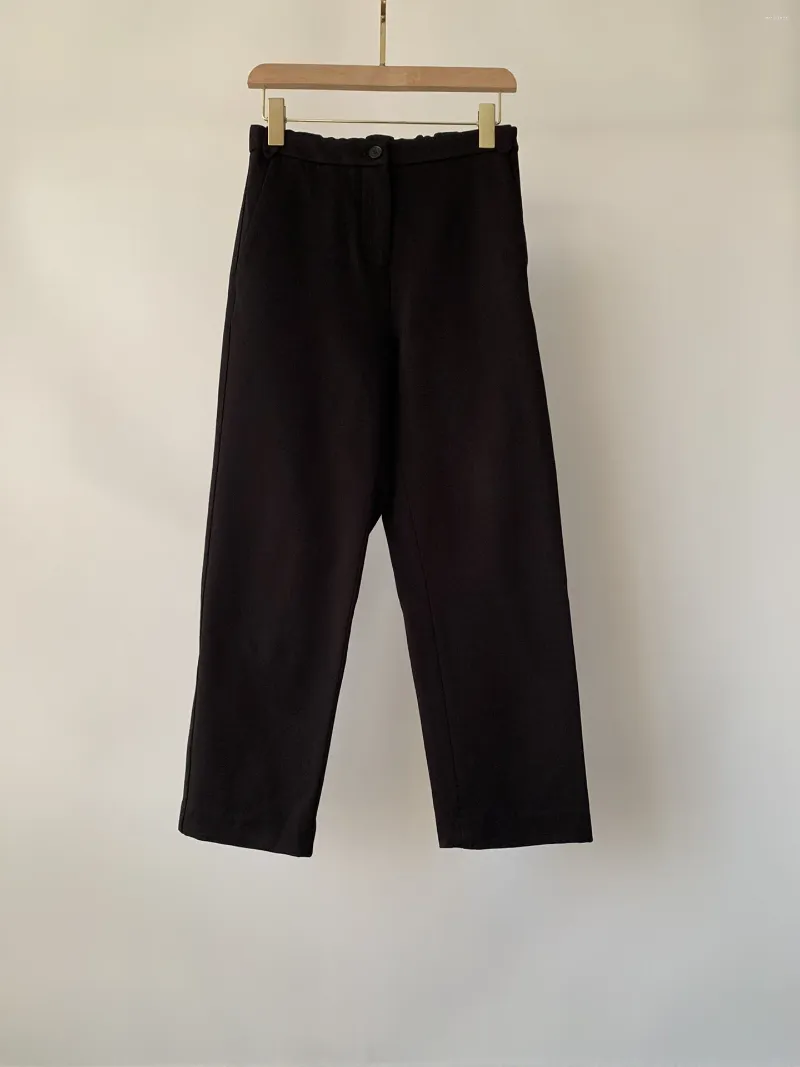 Pantaloni da donna per pantaloni in pile invernale. Black versatile e avanzato con tozzo micro-elastico comodo nessun peso!